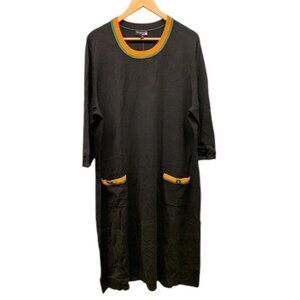 Antthony Originals Knit Pocket Dress‎ Women’s Size 2X Black Long Sleeve Trim NWT